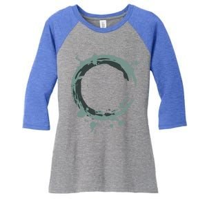 Enso Circle Funny Gift Zen Circle Funny Gift Buddhism Yoga Spiritual Karma Gift Women's Tri-Blend 3/4-Sleeve Raglan Shirt