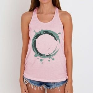 Enso Circle Funny Gift Zen Circle Funny Gift Buddhism Yoga Spiritual Karma Gift Women's Knotted Racerback Tank