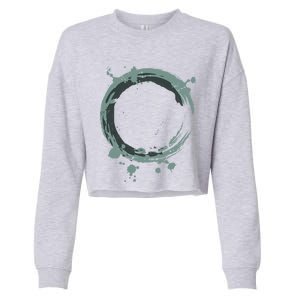 Enso Circle Funny Gift Zen Circle Funny Gift Buddhism Yoga Spiritual Karma Gift Cropped Pullover Crew