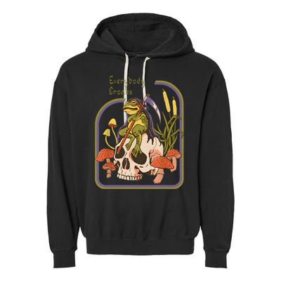 Everybody Croaks Frog Skull Mushroom Everybody Croak Garment-Dyed Fleece Hoodie
