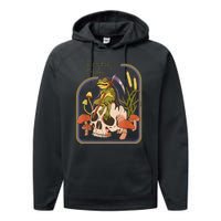 Everybody Croaks Frog Skull Mushroom Everybody Croak Performance Fleece Hoodie