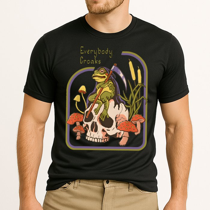 Everybody Croaks Frog Skull Mushroom Everybody Croak Cooling Performance Crew T-Shirt