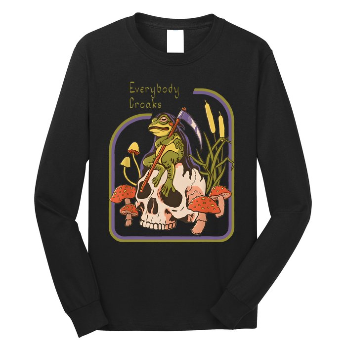 Everybody Croaks Frog Skull Mushroom Everybody Croak Long Sleeve Shirt