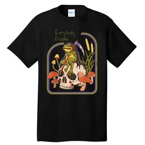 Everybody Croaks Frog Skull Mushroom Everybody Croak Tall T-Shirt