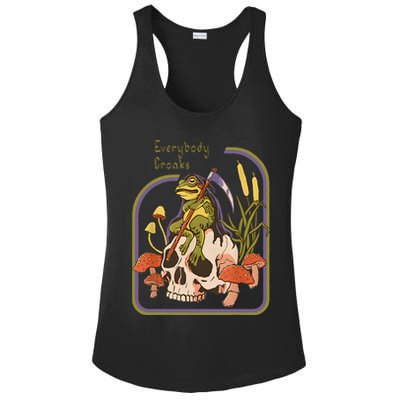 Everybody Croaks Frog Skull Mushroom Everybody Croak Ladies PosiCharge Competitor Racerback Tank