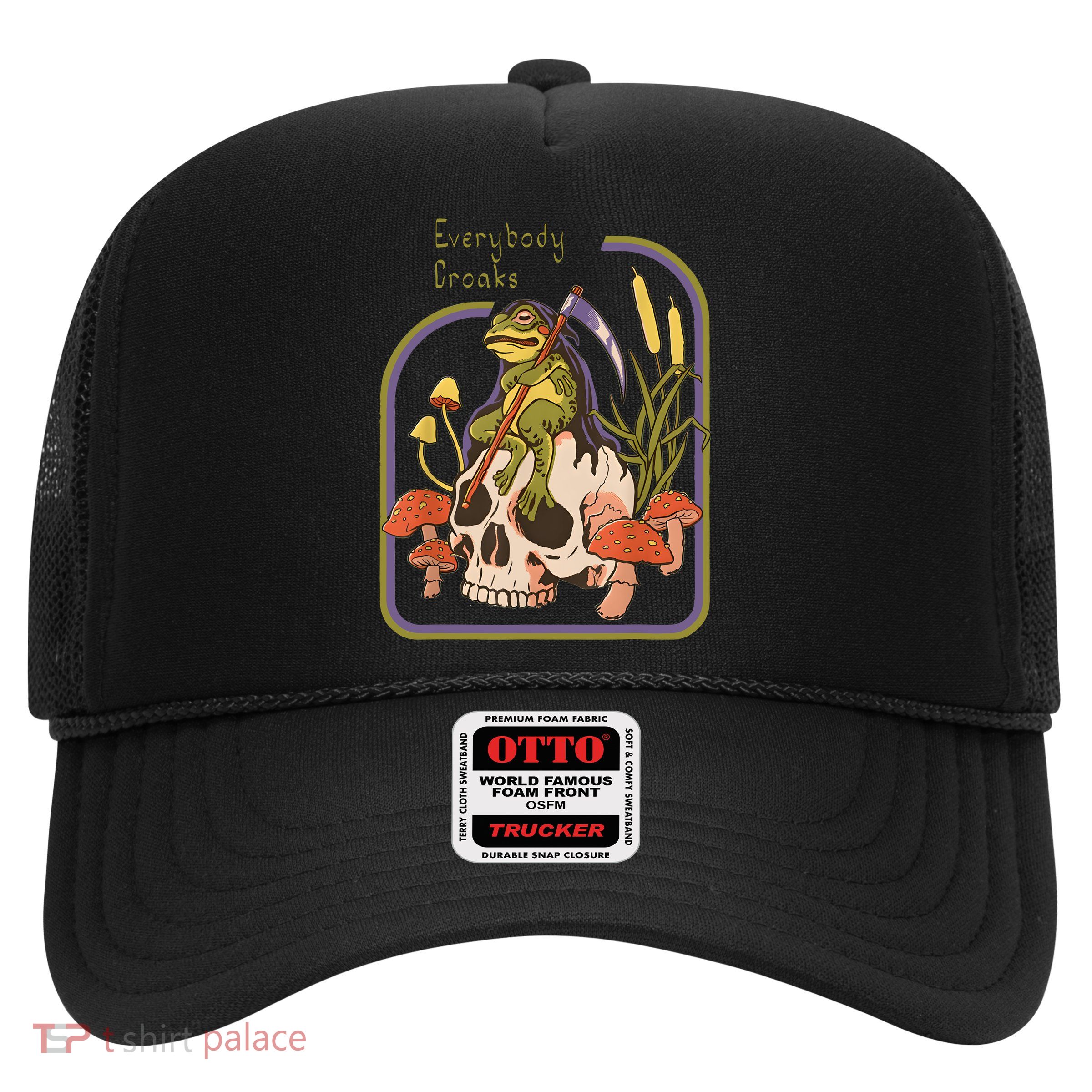 Everybody Croaks Frog Skull Mushroom Everybody Croak Trucker Hat