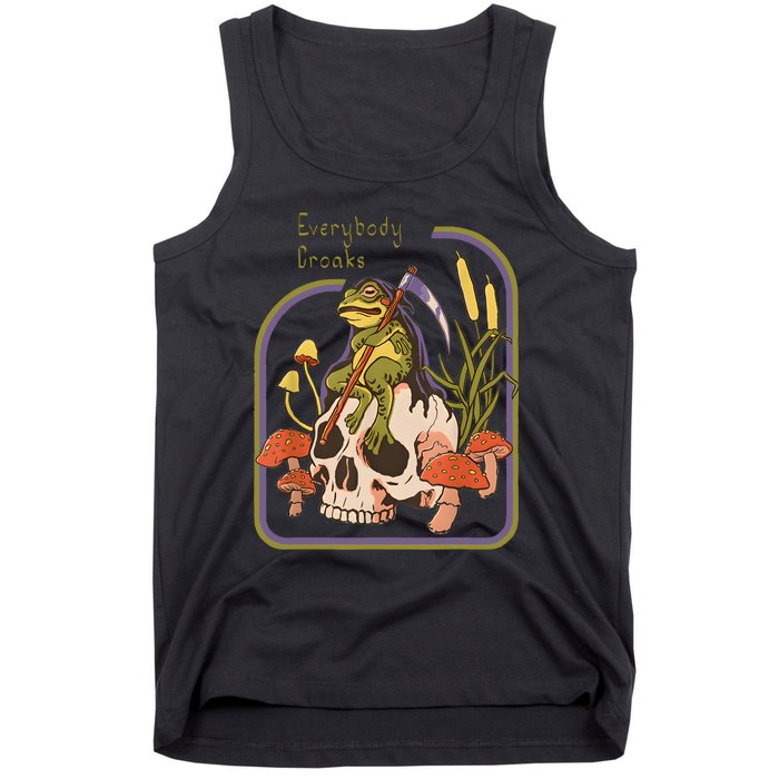 Everybody Croaks Frog Skull Mushroom Everybody Croak Tank Top