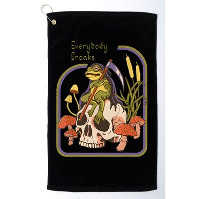 Everybody Croaks Frog Skull Mushroom Everybody Croak Golf Towel