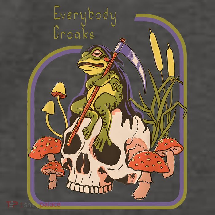 Everybody Croaks Frog Skull Mushroom Everybody Croak Vector Backpack