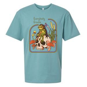 Everybody Croaks Frog Skull Mushroom Everybody Croak Sueded Cloud Jersey T-Shirt