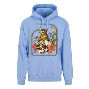 Everybody Croaks Frog Skull Mushroom Everybody Croak Unisex Surf Hoodie