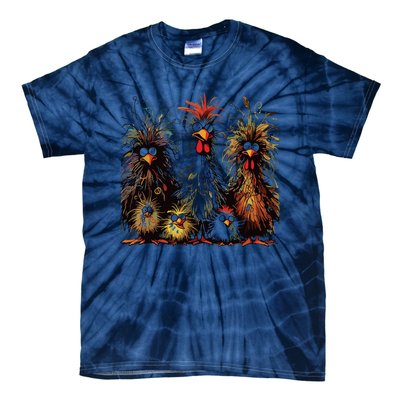 Eagerlys Colorful Funny Chicken Art Tie-Dye T-Shirt