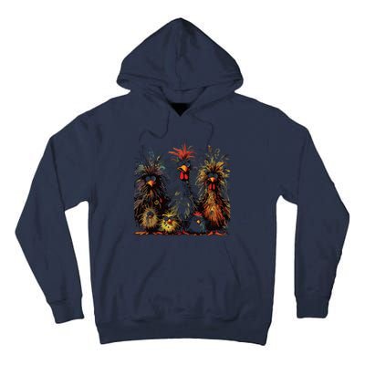 Eagerlys Colorful Funny Chicken Art Tall Hoodie