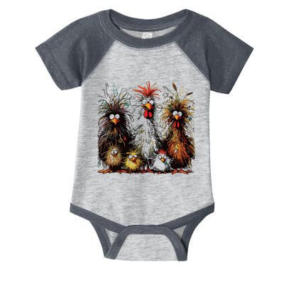 Eagerlys Colorful Funny Chicken Art Infant Baby Jersey Bodysuit