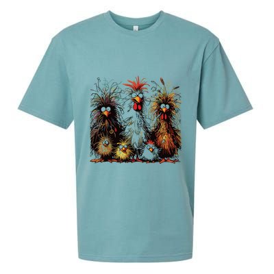 Eagerlys Colorful Funny Chicken Art Sueded Cloud Jersey T-Shirt