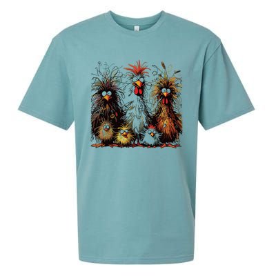 Eagerlys Colorful Funny Chicken Art Sueded Cloud Jersey T-Shirt