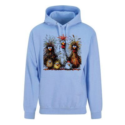 Eagerlys Colorful Funny Chicken Art Unisex Surf Hoodie