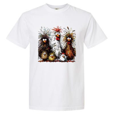 Eagerlys Colorful Funny Chicken Art Garment-Dyed Heavyweight T-Shirt