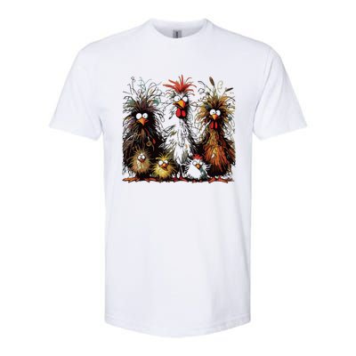 Eagerlys Colorful Funny Chicken Art Softstyle CVC T-Shirt