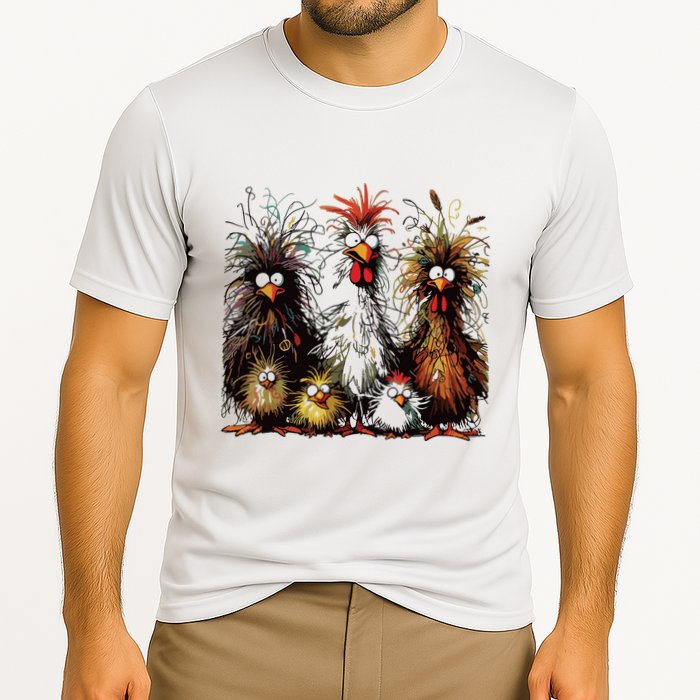 Eagerlys Colorful Funny Chicken Art Performance Shirt