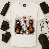 Eagerlys Colorful Funny Chicken Art Performance Shirt