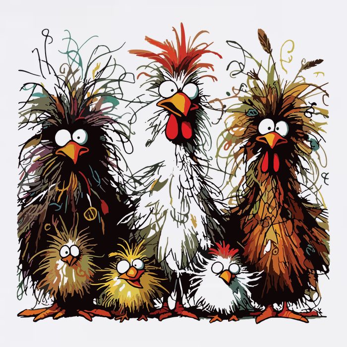 Eagerlys Colorful Funny Chicken Art Performance Shirt