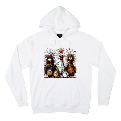 Eagerlys Colorful Funny Chicken Art Hoodie