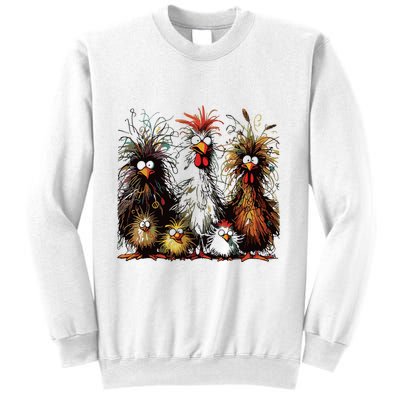 Eagerlys Colorful Funny Chicken Art Sweatshirt
