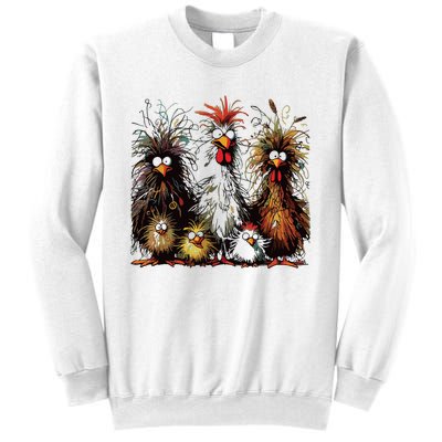 Eagerlys Colorful Funny Chicken Art Sweatshirt