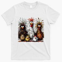 Eagerlys Colorful Funny Chicken Art T-Shirt