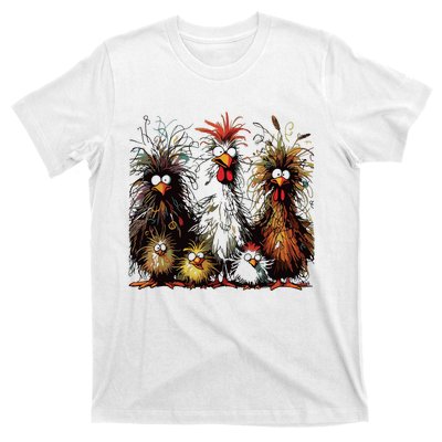 Eagerlys Colorful Funny Chicken Art T-Shirt