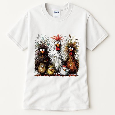 Eagerlys Colorful Funny Chicken Art Tall T-Shirt