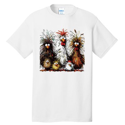 Eagerlys Colorful Funny Chicken Art Tall T-Shirt