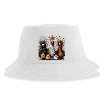 Eagerlys Colorful Funny Chicken Art Sustainable Bucket Hat