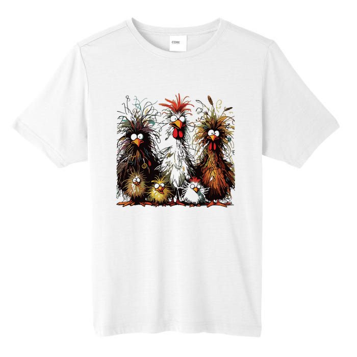 Eagerlys Colorful Funny Chicken Art Tall Fusion ChromaSoft Performance T-Shirt