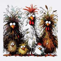 Eagerlys Colorful Funny Chicken Art Bucket Hat