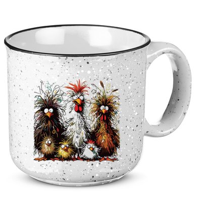 Eagerlys Colorful Funny Chicken Art 15oz Campfire Ceramic Mug