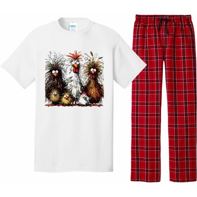 Eagerlys Colorful Funny Chicken Art Pajama Set