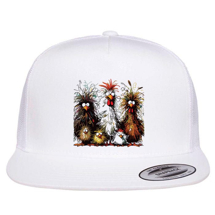Eagerlys Colorful Funny Chicken Art Flatbill Hat
