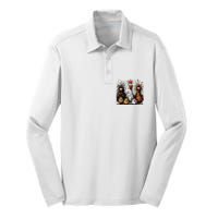 Eagerlys Colorful Funny Chicken Art Silk Touch Performance Long Sleeve Polo