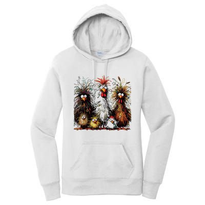 Eagerlys Colorful Funny Chicken Art Women's Pullover Hoodie