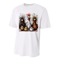 Eagerlys Colorful Funny Chicken Art Performance Sprint T-Shirt