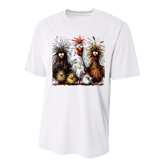 Eagerlys Colorful Funny Chicken Art Performance Sprint T-Shirt