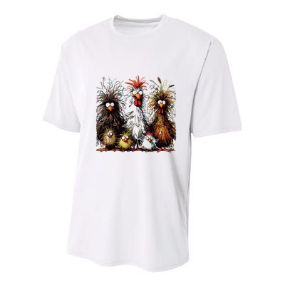 Eagerlys Colorful Funny Chicken Art Youth Performance Sprint T-Shirt