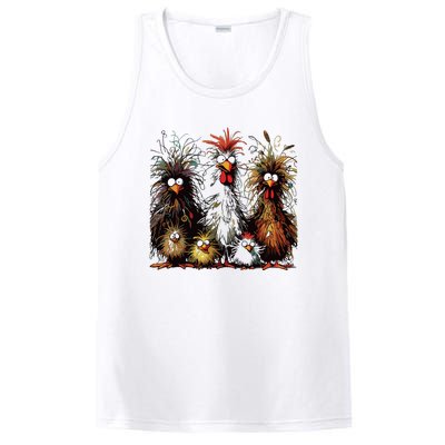 Eagerlys Colorful Funny Chicken Art PosiCharge Competitor Tank