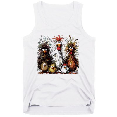 Eagerlys Colorful Funny Chicken Art Tank Top