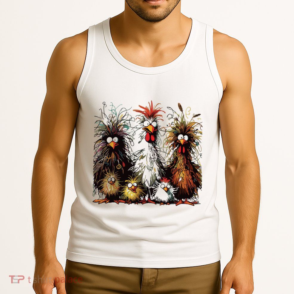 Eagerlys Colorful Funny Chicken Art Tank Top