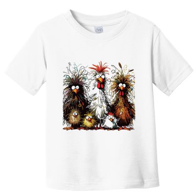 Eagerlys Colorful Funny Chicken Art Toddler T-Shirt