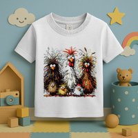 Eagerlys Colorful Funny Chicken Art Toddler T-Shirt