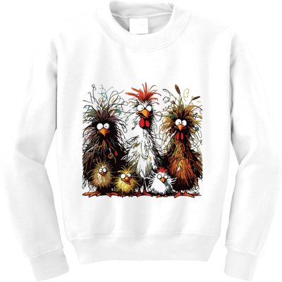 Eagerlys Colorful Funny Chicken Art Kids Sweatshirt